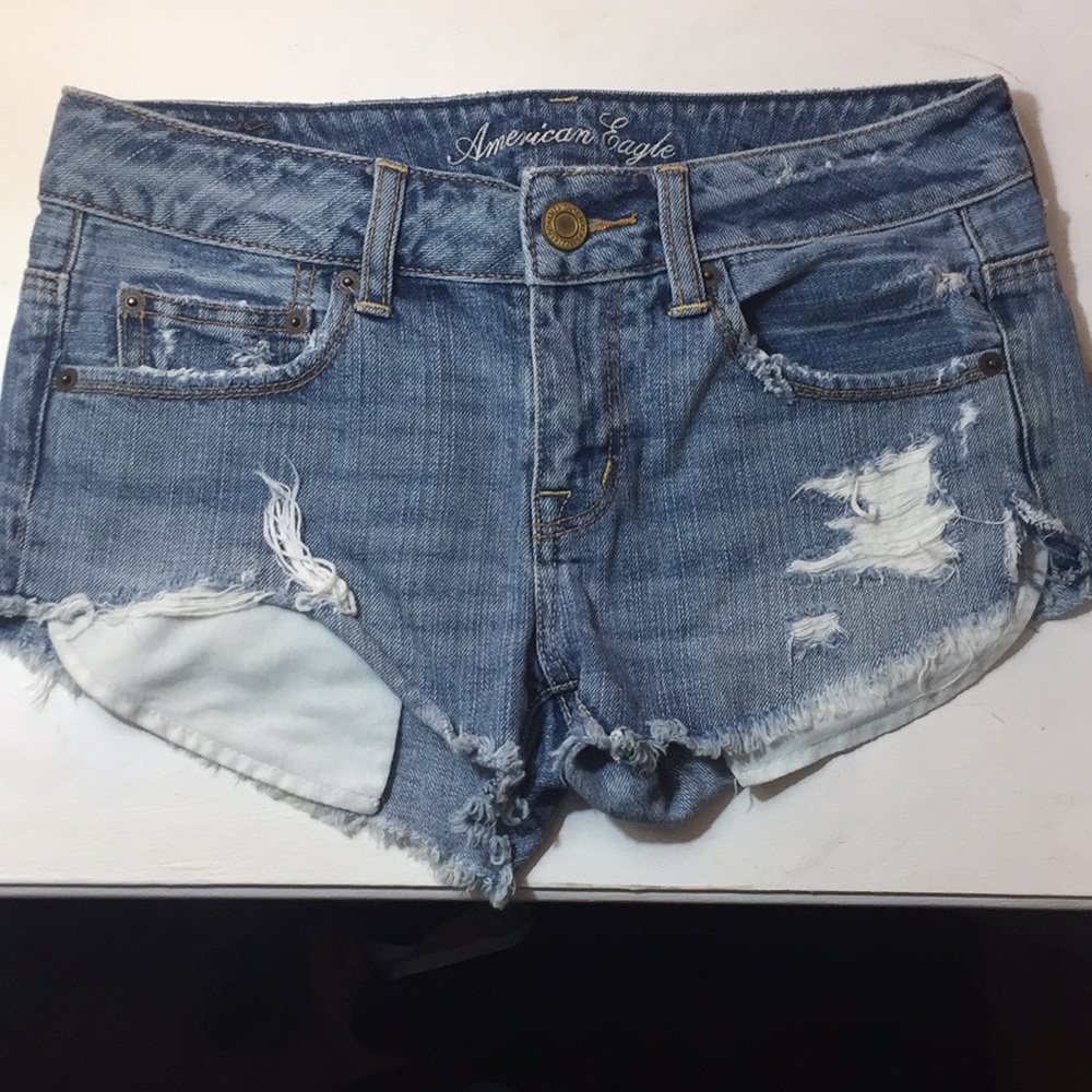 American Eagle Denim Cutoff Shorts (Size 0)